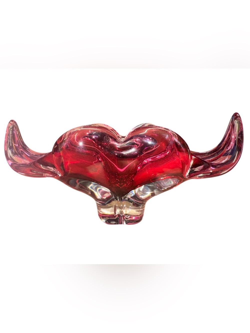 Pink Czech Art Glass Bowl By Josef Hospidka For Chribska Glassworks 1960’s